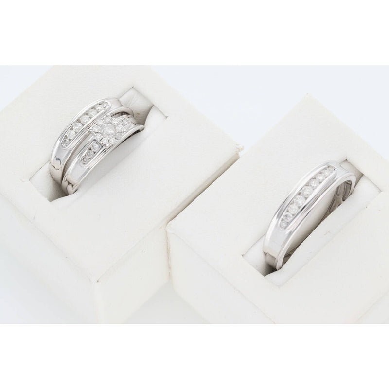 White Gold Fleur Diam Head Trio Set