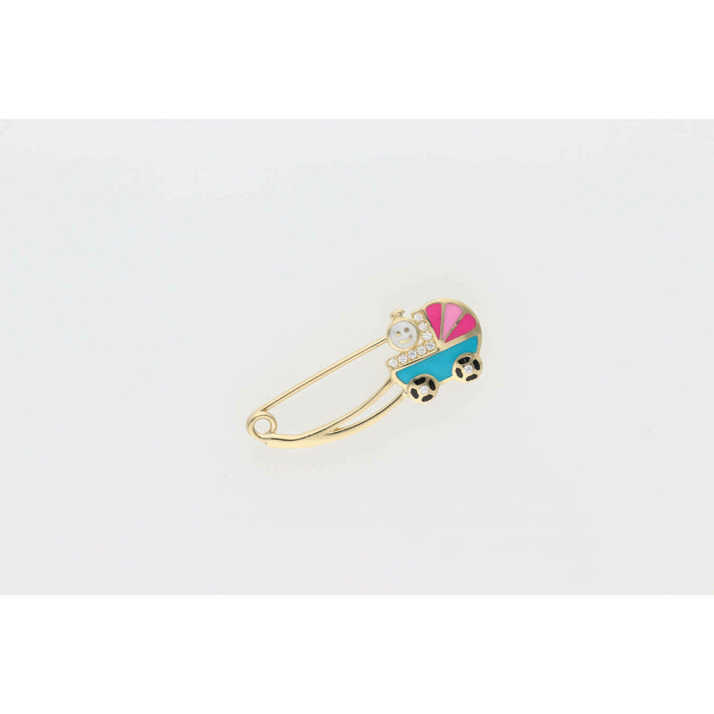 14 Karat Gold Baby Trolley Pin W:1.32