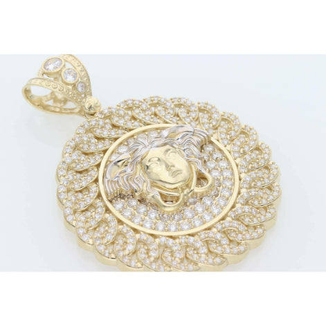 10K G Cz 2Tone Cbn Lnk Medusa Chrm W:29.1