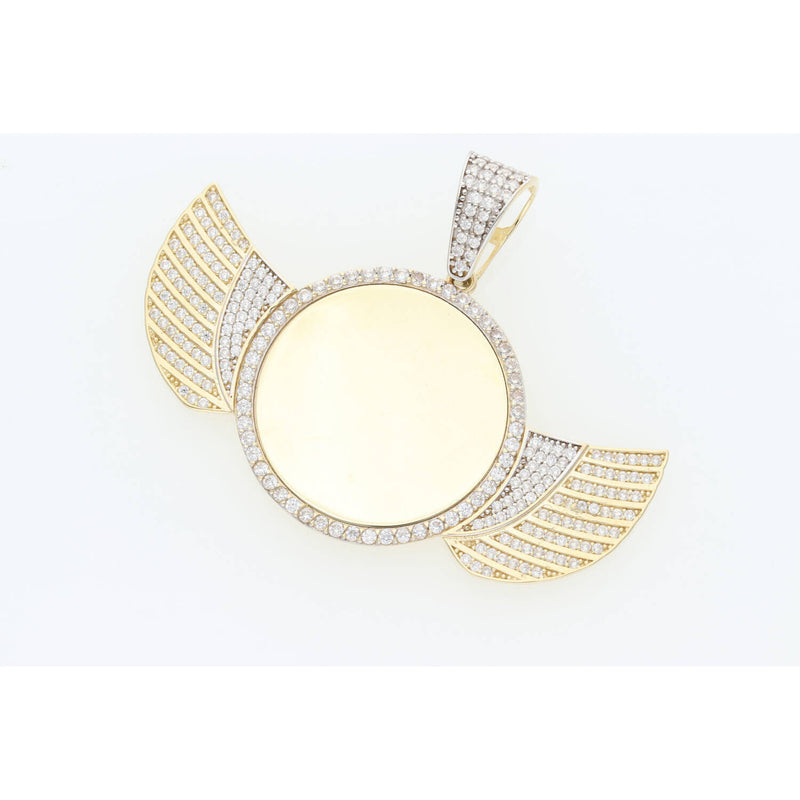 10K G Cz Medium Wings Photo Charm W:8