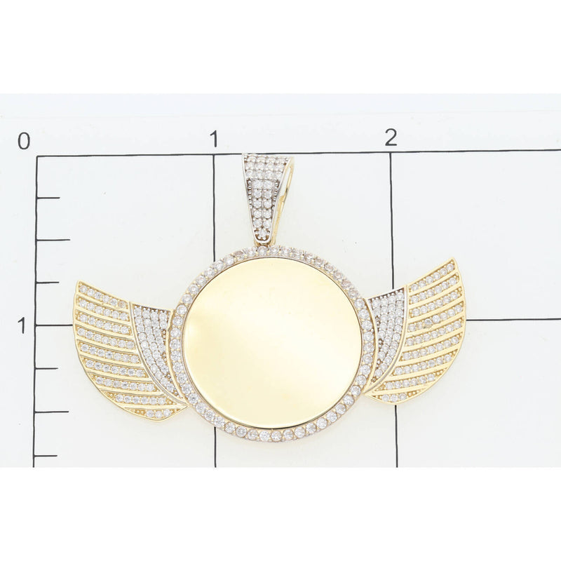 10K G Cz Medium Wings Photo Charm W:8