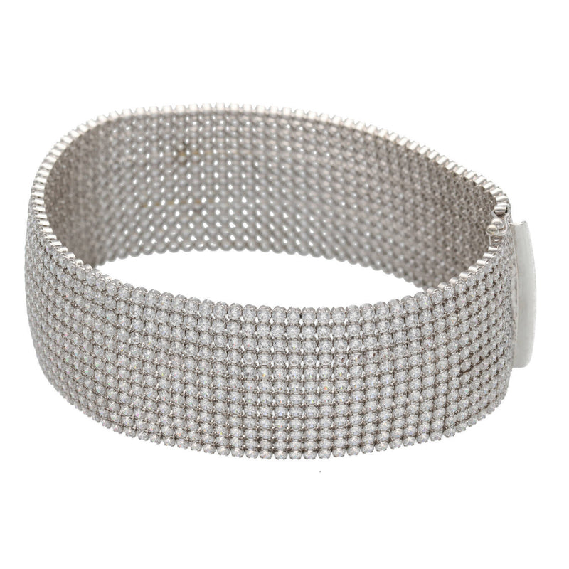 10k W Gold Twelve Row Bracelet 25.2 x 7.5" W:36