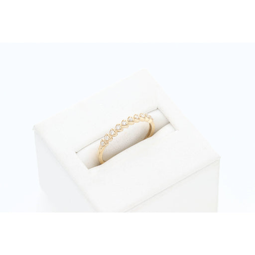 op view of Veka Jewelry 1/10 ctw natural diamond heart band in a white luxury ring box.
