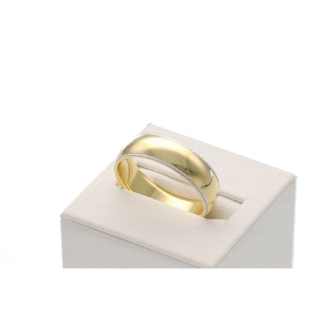 Gold Two Tone Wedding Band 