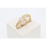 Gold  Duo Wedding Set Rings Maze Style