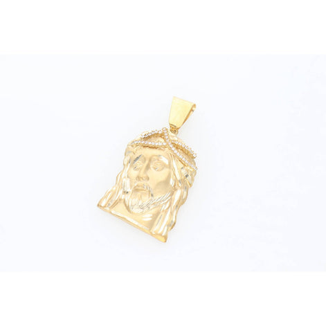 10K Solid Gold & CZ Jesus Face Mate W:21.1