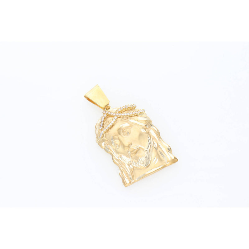 10K Solid Gold & CZ Jesus Face Mate W:21.1