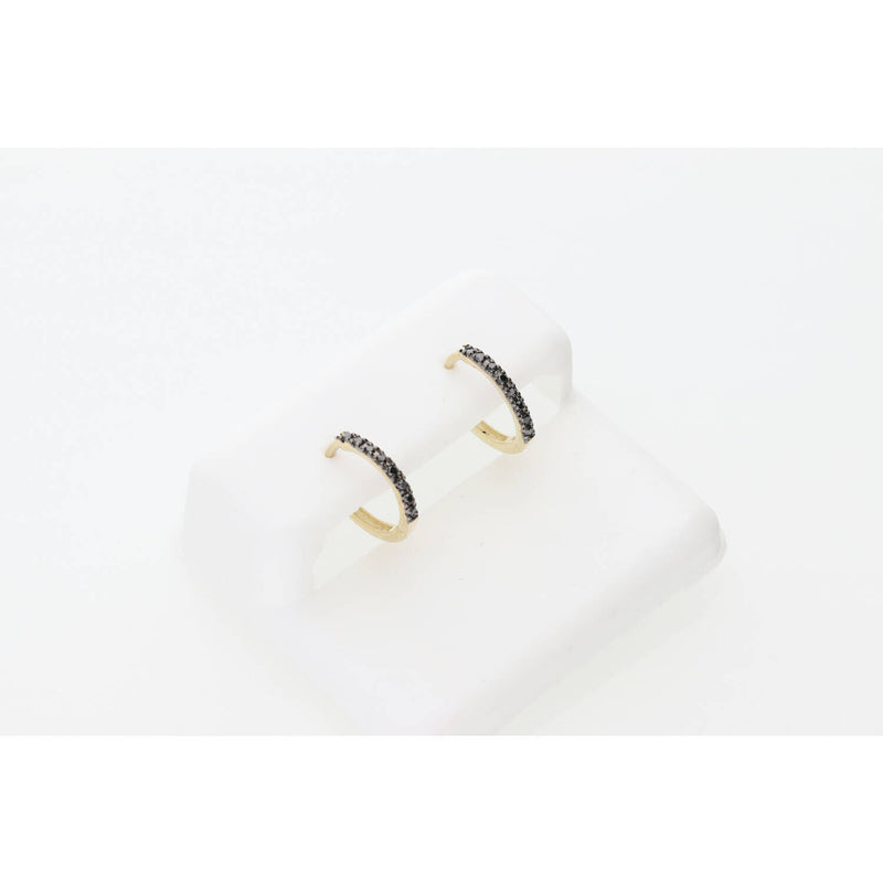 Black Diamond Hoop Earring