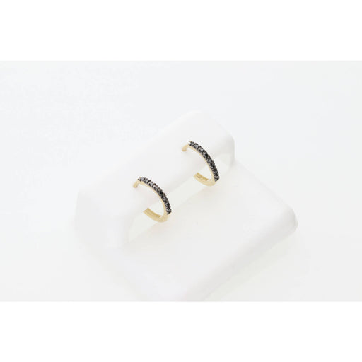 Black Diamond Hoop Earring