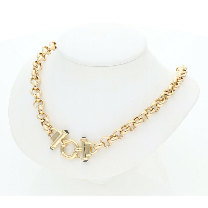 14 Karat Gold Thick Rollo Chain 10.2x16" W:37.9 - Veka Jewelry