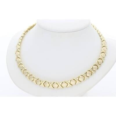10K Gold XOXO Mate Necklaces 7.7x17" W:16.9*