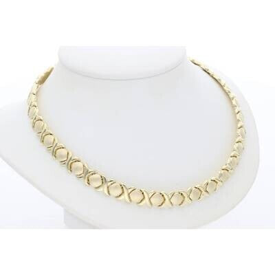 10K Gold XOXO Mate Necklaces 7.7x17" W:16.9*