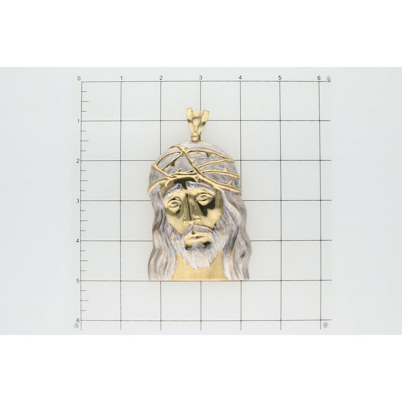 10 Karat Gold two Tone Jesus Face Charm