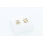 10 Karat Gold 16ctw Diamond Octagon Stud Earring