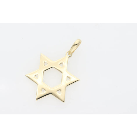 14K Gold Star of David Plain Charm W:4.8