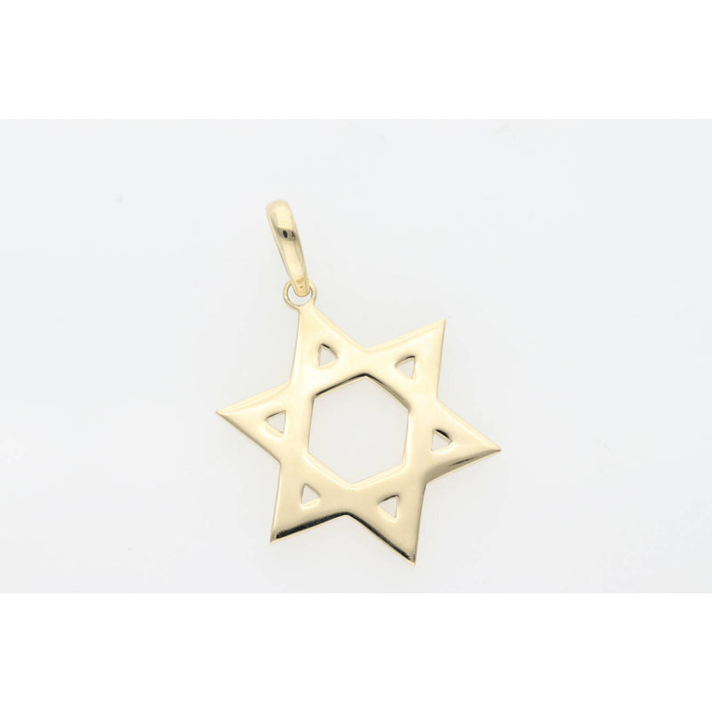 14K Gold Star of David Plain Charm W:4.8