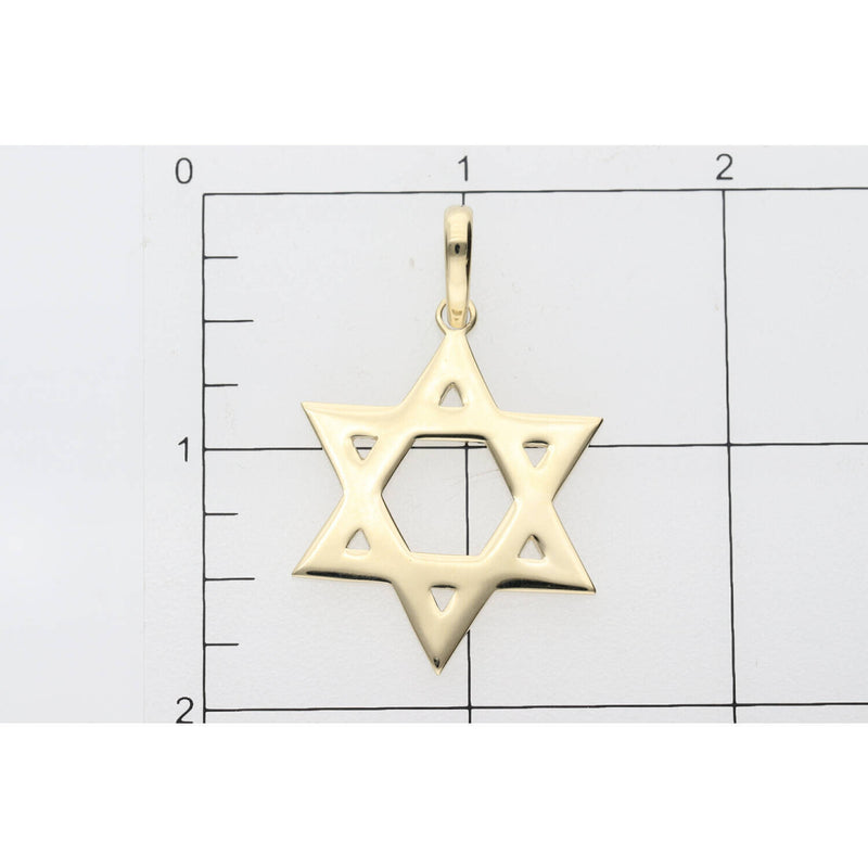 14K Gold Star of David Plain Charm W:4.8